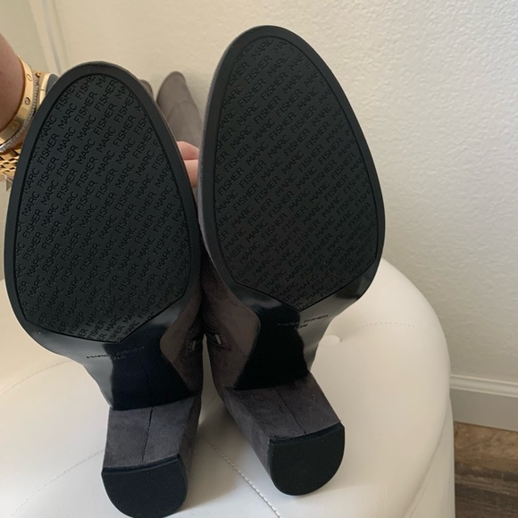 NWOT Marc Fisher Lencon Over-the-knee Boots in Grey Fabric - Picture 8 of 9